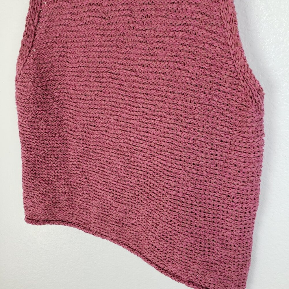 Anthropologie Dusty Pink Sleeveless Textured Mock-Neck Top - Picture 12 of 13